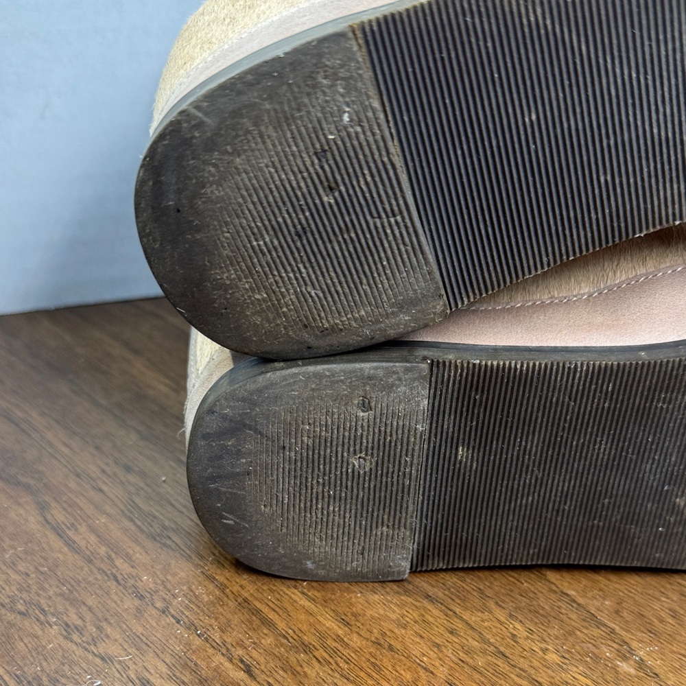 80%20 Anthropology Womens Leather Calf Hair Ankle Booties Hidden Wedges, sz 9 - Picture 13 of 14
